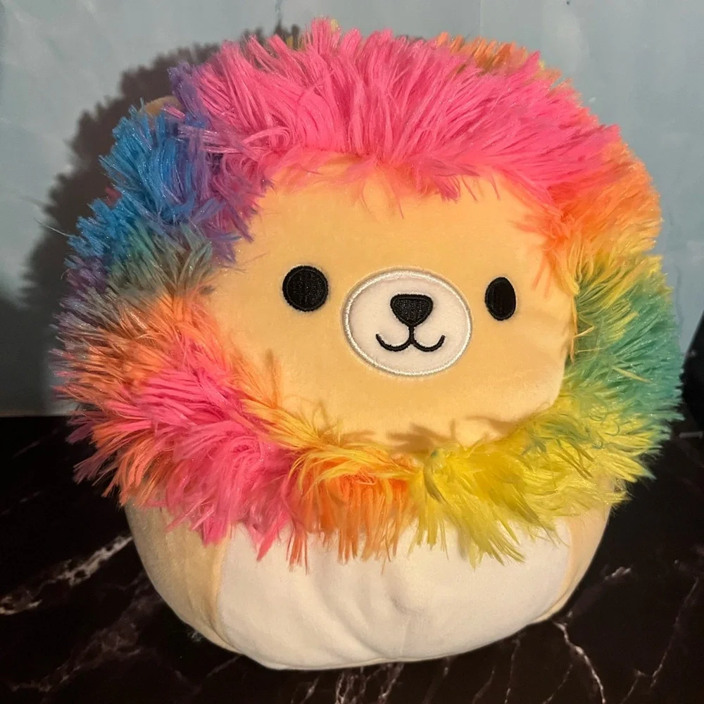Squishmallow Leonard Plush Rainbow Lion Pet Toy - Multicolor